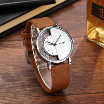 TOMI S8 Series Leather Straps Quartz Fashion Watch for Men