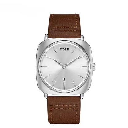 TOMI T-084 Business Men's Watch Quartz Date Leather Straps