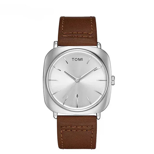TOMI T-084 Business Men's Watch Quartz Date Leather Straps