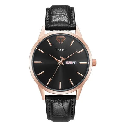 TOMI T045 Business Wrist Watch Quartz Leather Strap Fashion