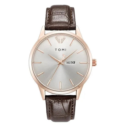 TOMI T045 Business Wrist Watch Quartz Leather Strap Fashion