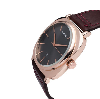 TOMI T-084 Business Men's Watch Quartz Date Leather Straps