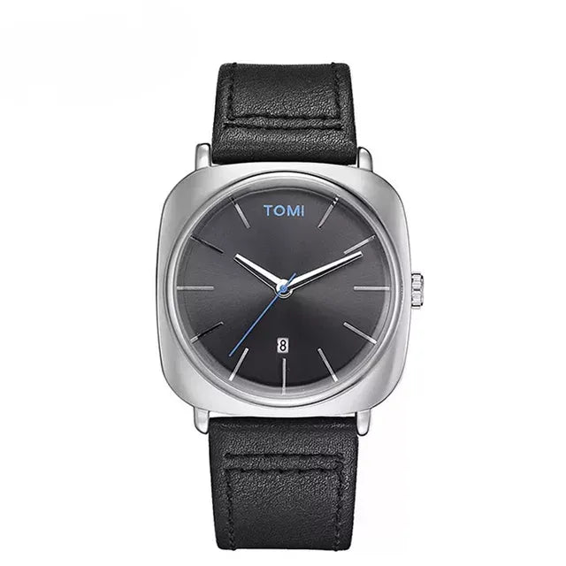 TOMI T-084 Business Men's Watch Quartz Date Leather Straps